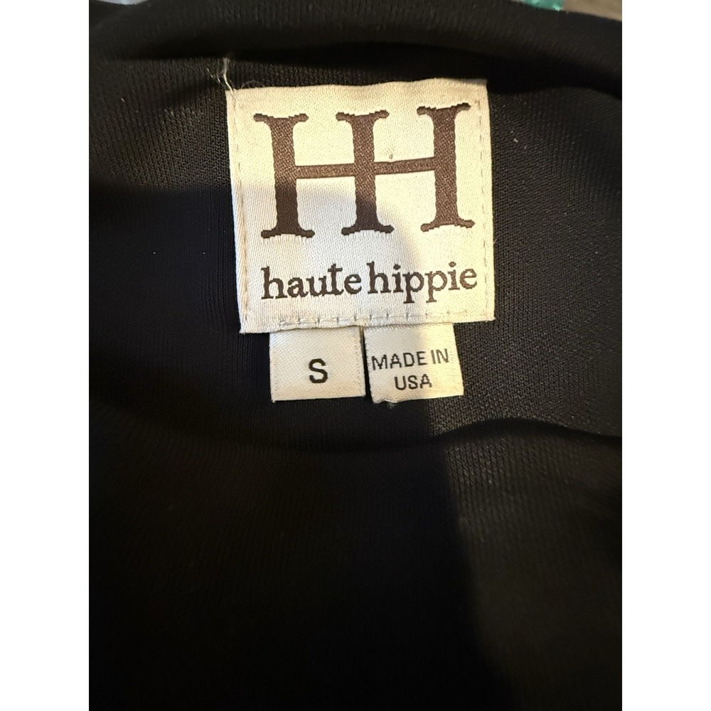 Haute Hippie Black Asymmetrical Midi Dress Knit Whimsigoth Sz Small - Picture 5 of 6